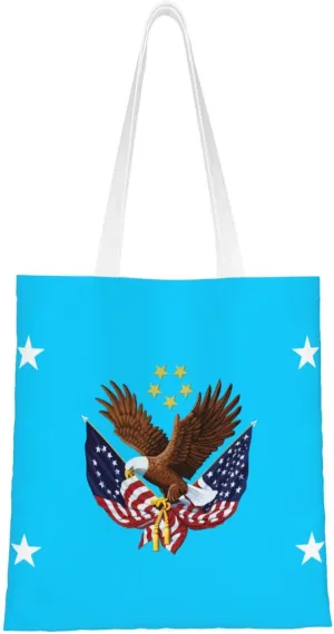 Flag of the Director of the United States National Cemetery System Tote Bag for Women Canvas Shopping Bags Reusable Large Capacity Casual Shoulder Handbags Grocery Bags DIY Gift Bags