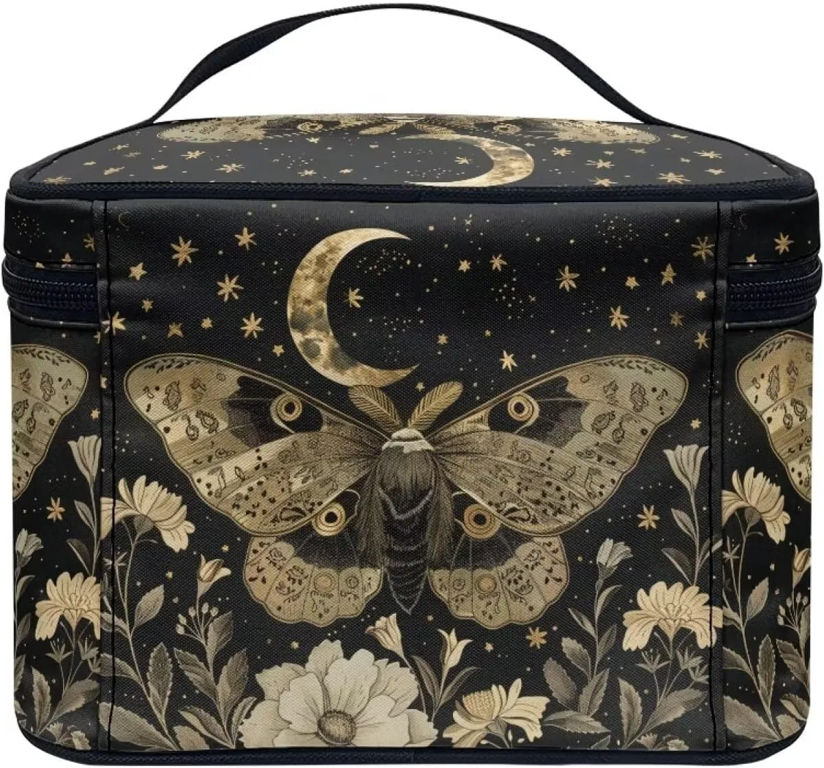 Flashideas Moth Leopard Large Capacity Travel Toiletry Bag Multifunctional Zipper Makeup Organizer Makeup Bag for Purse Toiletry Bag for Skincare Makeup Organizer Bag