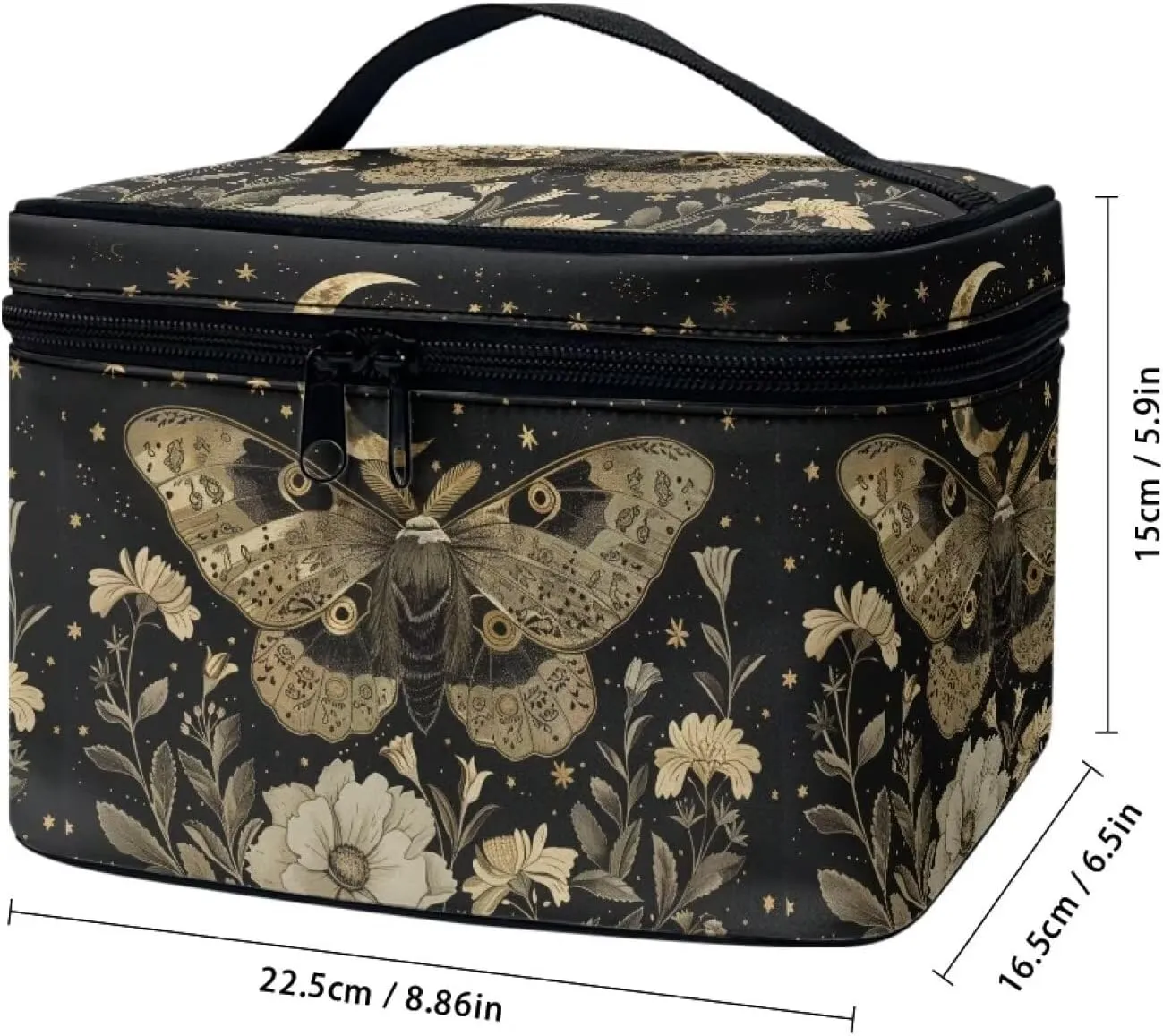 Flashideas Moth Leopard Large Capacity Travel Toiletry Bag Multifunctional Zipper Makeup Organizer Makeup Bag for Purse Toiletry Bag for Skincare Makeup Organizer Bag