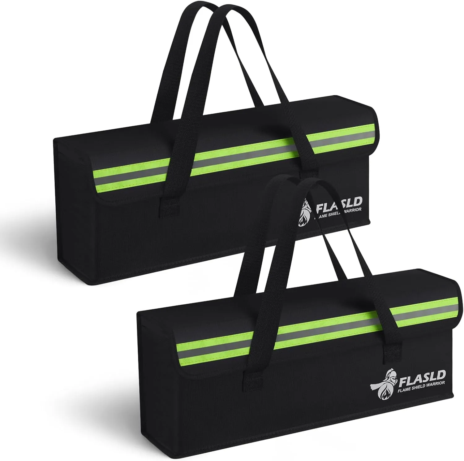 FLASLD 2-Pack E-Bike Battery Bag Fireproof Safe Charging Bag Explosionproof Lipo Battery Bag Large Capatity for Storage Charging (16 x 4.3 x 5in)