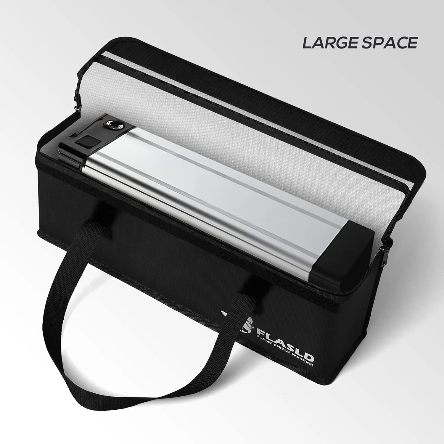 FLASLD 2-Pack E-Bike Battery Bag Fireproof Safe Charging Bag Explosionproof Lipo Battery Bag Large Capatity for Storage Charging (16 x 4.3 x 5in)