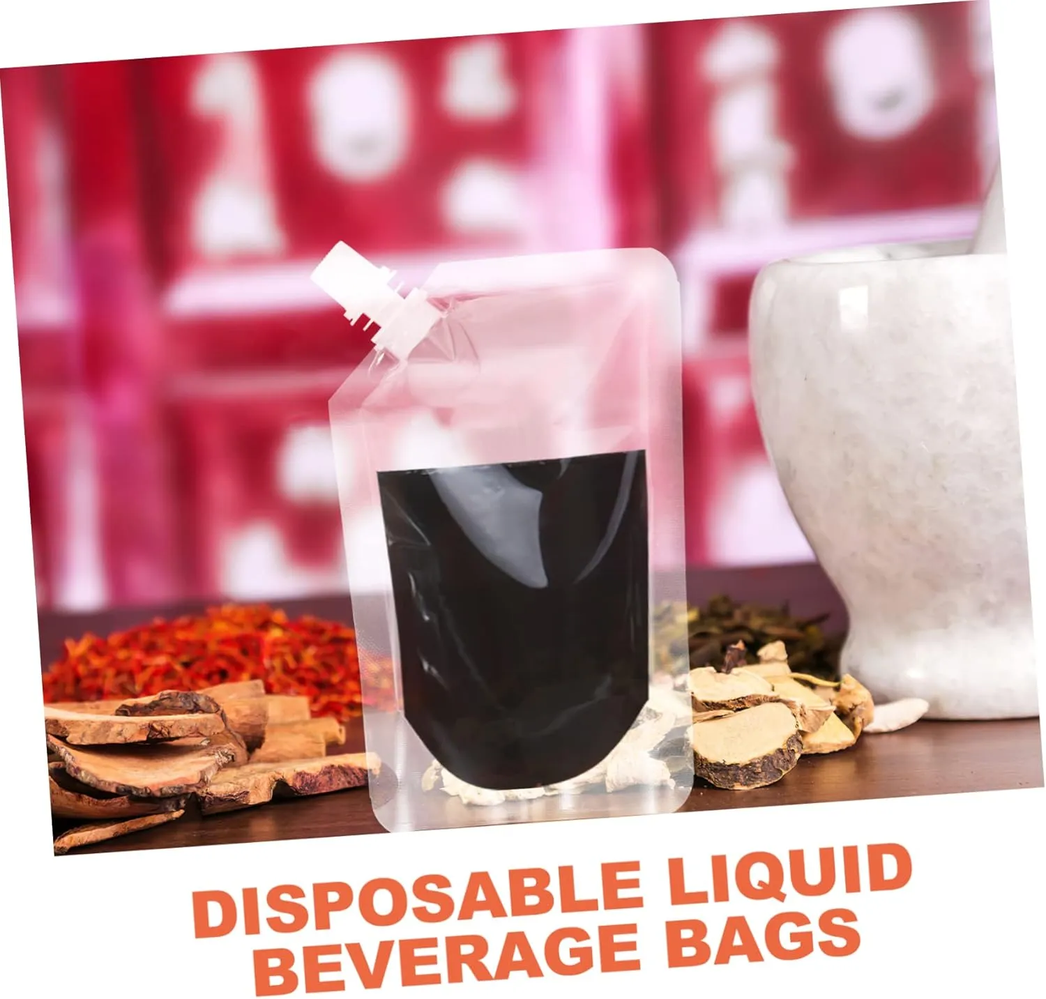 Flexible 1 Set of Plastic Juice Bags Leak Proof Travel Drink Containers