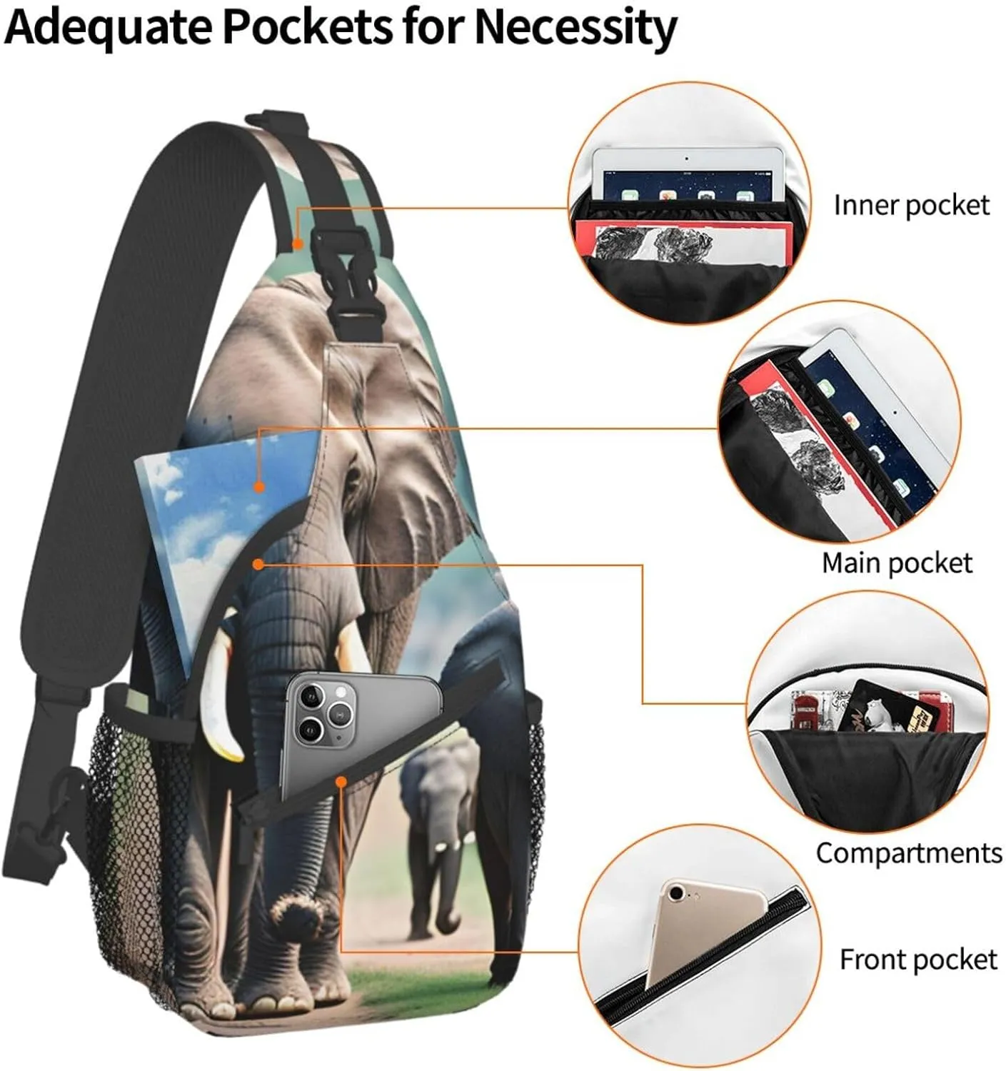 Flowers Skull Ornamental Pattern Unisex Daypack Chest Pack â€“ Lightweight & Stylish Hiking Rucksack, Versatile Messenger Bag