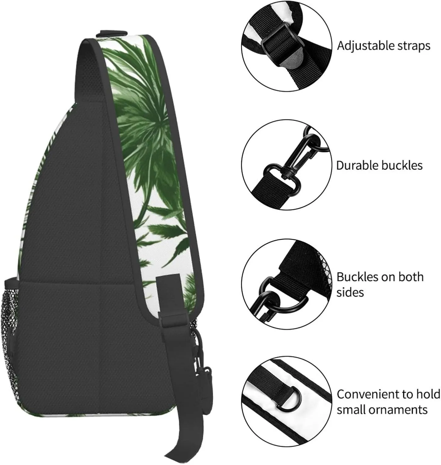 Flowers Skull Ornamental Pattern Unisex Daypack Chest Pack â€“ Lightweight & Stylish Hiking Rucksack, Versatile Messenger Bag