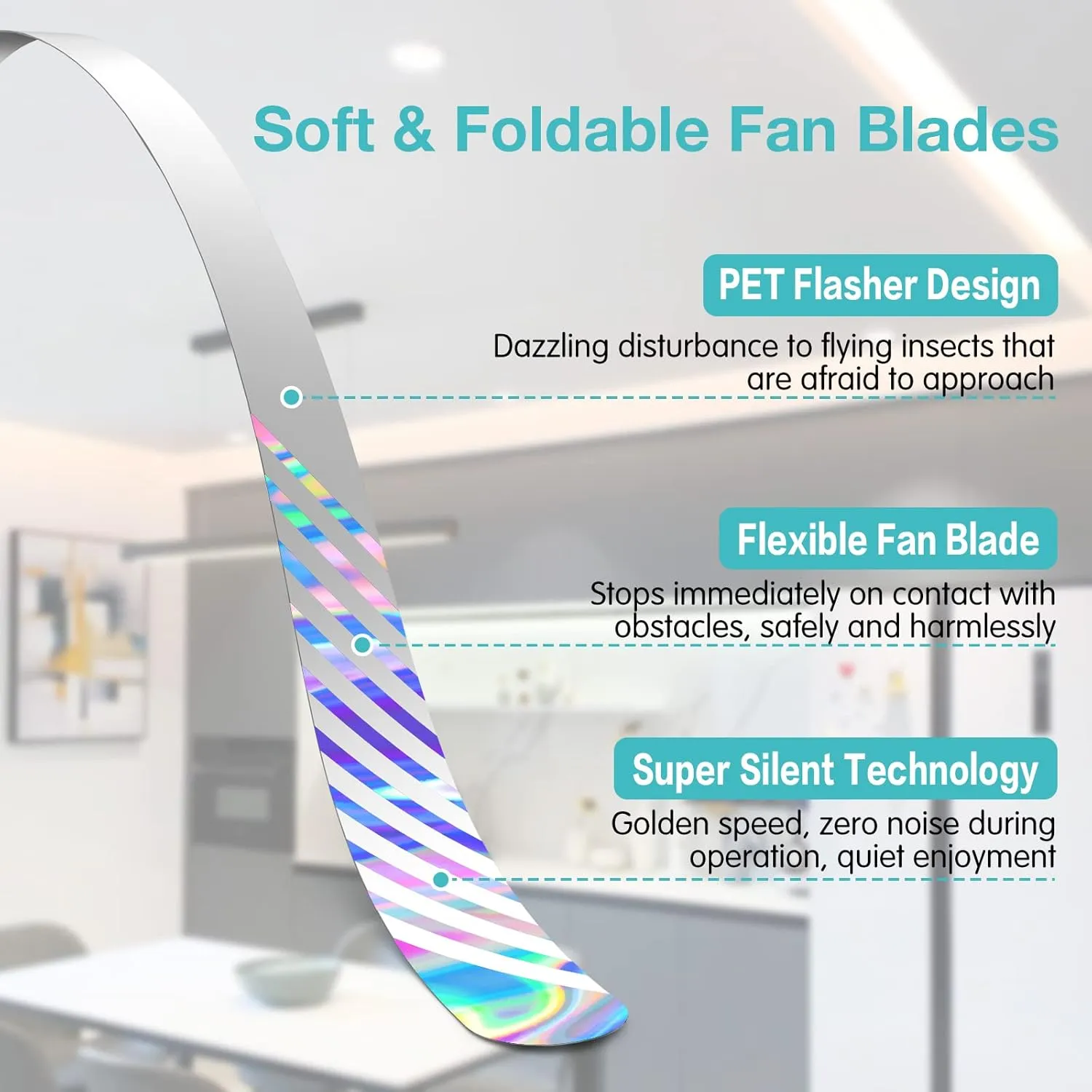 Fly Fans for Tables, Practical Fly Repellent Fan with Soft Blades, USB or Batteries Powered, Soundless and Portable Fly Fan Keeps Your Food Clean(3 Pack)