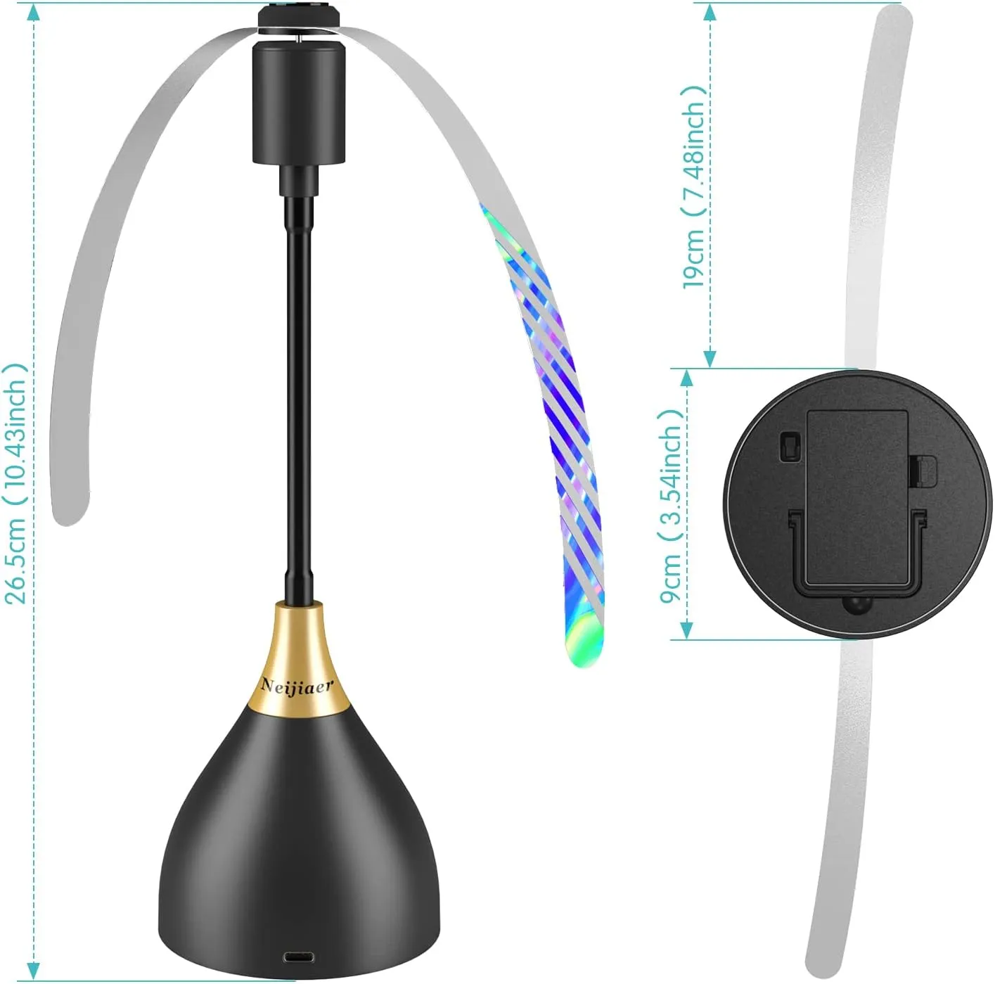Fly Fans for Tables, Practical Fly Repellent Fan with Soft Blades, USB or Batteries Powered, Soundless and Portable Fly Fan Keeps Your Food Clean(3 Pack)