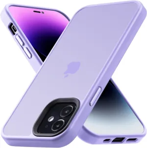 for iPhone 12 Phone Case, Shockproof for iPhone 12 Pro Case, Military Grade Drop Protection, Protective Hard Back Slim Translucent, Clove Purple
