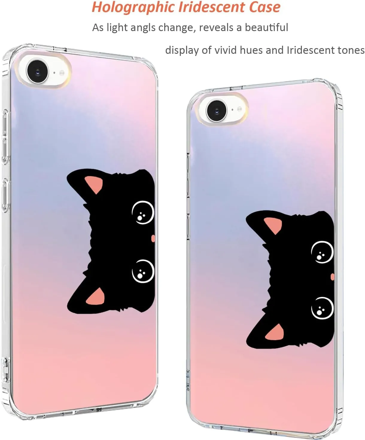 for iPhone 16e Case 2025, Slim Clear Matte Cute Flowers Floral Design for Girls Women Rugged TPU Bumper Shockproof Silicone Cell Phone Cover (Cat Ear)