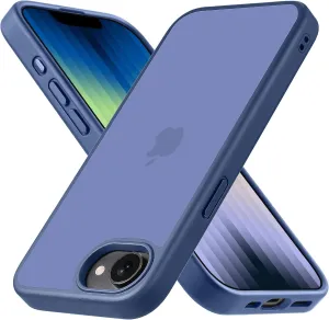 for iPhone 16E Phone Case, Shockproof for iPhone 16E Case, Military Grade Drop Protection, Protective Hard Back Slim Translucent Cover, Frosted Blue