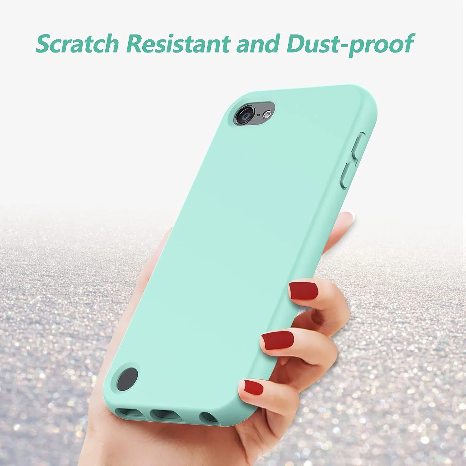 for iPod Touch 7th/6th/5th Generation Case,for iPod Touch case,Shockproof Silicone [with Built in Screen Protector] Full Body Heavy Duty Rugged Defender Cover(Green)