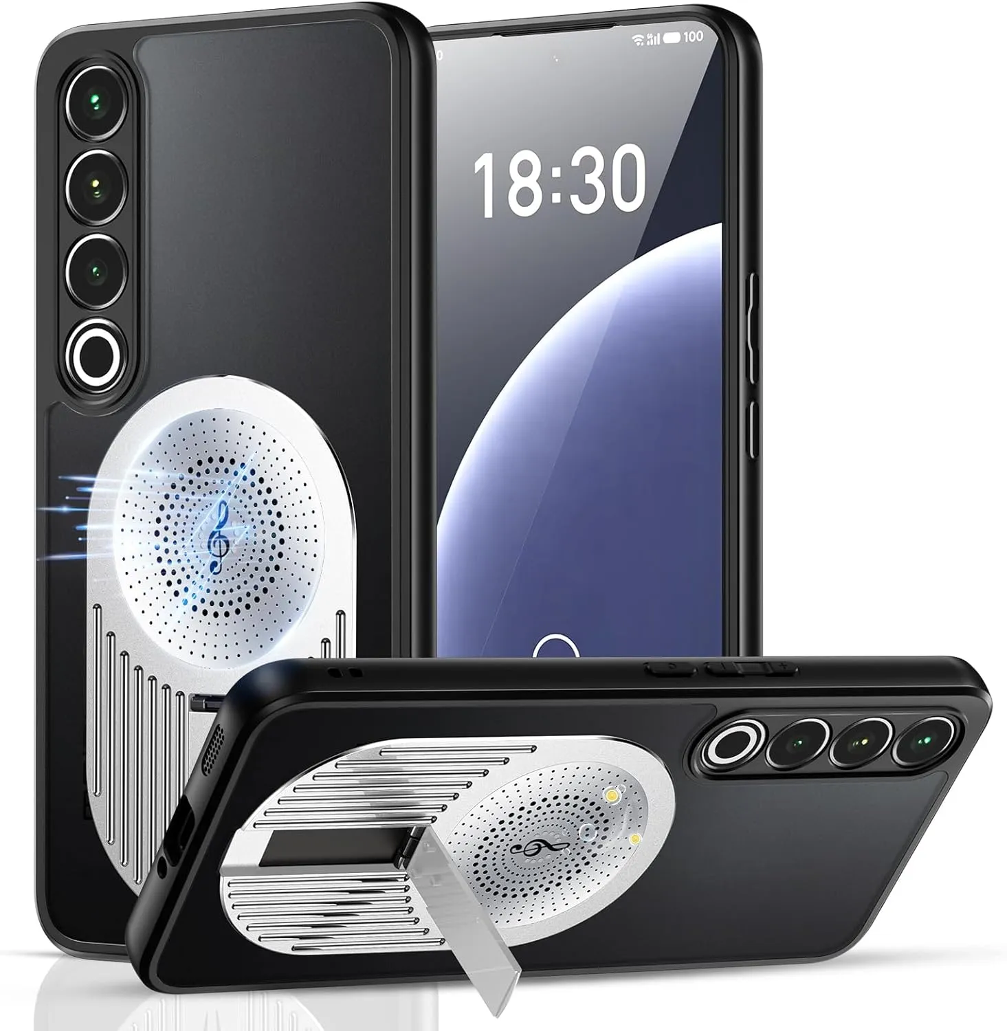 for Meizu 20 Pro Case with Invisible Kickstand Compatible with MagSafe, Magnetic Deagin for High Heat Dissipation Back Metal Camera Protectors Anti-Slip Shockproof Case, Silver