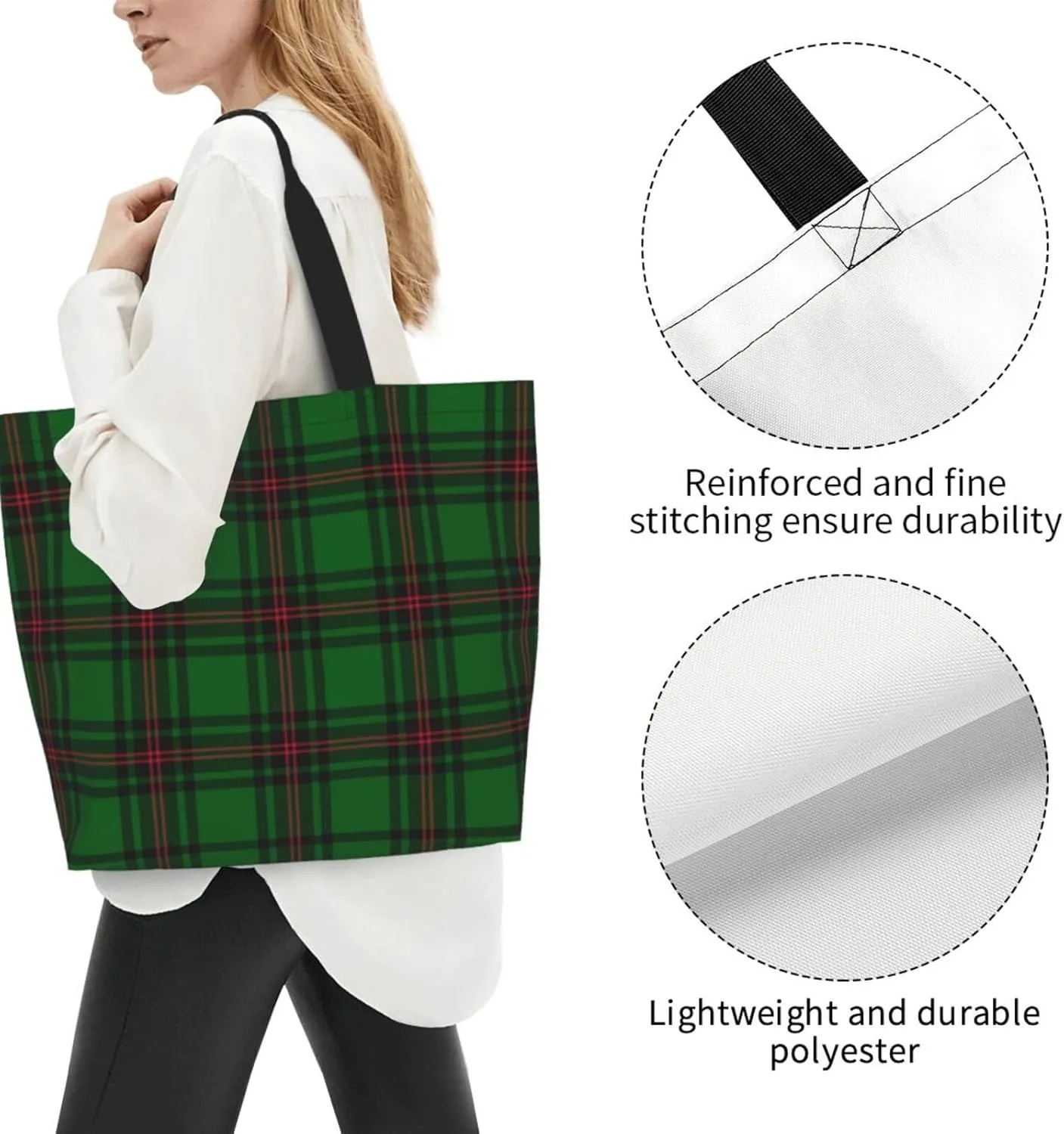 Forbes Ancient Tartan Tote Bag For Women Weekender Travel Bag Reusable Grocery Bags Large Totes Handbags