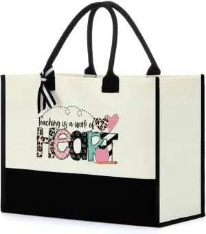 FORBIDDEN PAPER Teacher Gift Tote Bag - Travel & Birthday Retirement Gifts for Women Educators - Shoulder Handbag