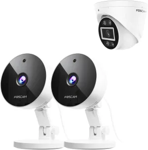 FOSCAM 3K 5MP Security Camera Indoor, 2.4g & 5g WiFi Magnetic Mini Dog/Cat/Pet/Baby Camera, T5EP 5MP Security POE IP Camera Outdoor/Indoor,