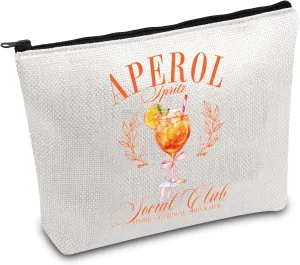 FOTAP Aperol Spritz Bachelorette Trip Makeup Bag Aperol Gift Aperol Spritz Themed Gift Italian Summer Spritz Gift Cocktail Gift (Aperol Spritz Bag)