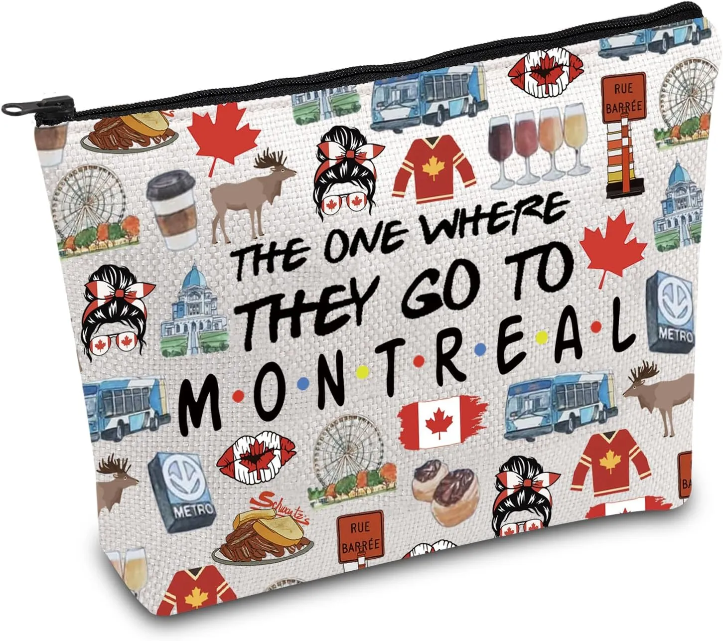 FOTAP Montreal Trip Makeup Bag Canada Montreal Travel Gift Montreal Souvenir Gift Montreal Travel Bag Housewarming Gift (Montreal)