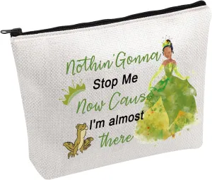 FOTAP Tiana Princess Cosmetic Bag Frog Princess Gifts Princess Inspired Gifts Princess Lover Gift Princesses Tiana Gifts Magic Kingd*m Gift (I'm almost)