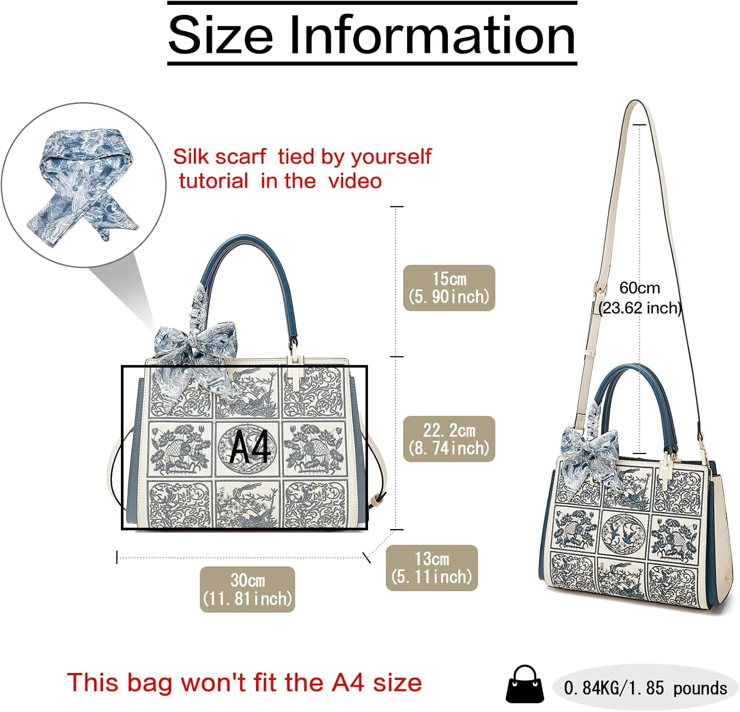 FOXLOVER Leather Satchel Handbags for Women Tote Shoulder Bag vintage Crossbody Bag Purse Top Handle bag with Embroidery