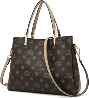FOXLOVER Top-Handle Satchel Handbags for Women PVC Leather With Crossbody Strap Zipper Lightweight