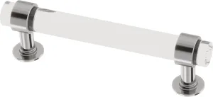Franklin Brass Francisco Acrylic Bar (5-Pack) Cabinet Handles 3-3/4' Hole Center Chrome and Clear Kitchen Drawer Pulls Dresser, Furniture Hardware P44309-CHC-B