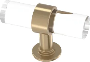 Franklin Brass Francisco Acrylic Bar (5-Pack) Gold Cabinet Knobs Champagne Bronze/Clear Hardware for Kitchen, Drawer Pulls, Dressers, Closet Door 2' P46159-720-B