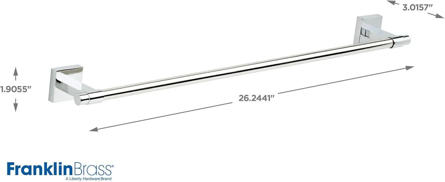 Franklin Brass Maxted (1-Pack) 24" Towel Rack for Bathroom, Polished Chrome Towel Bar for Bathroom Wall Towel Holder Rod Wall Mounted Bathroom Accessories MAX24-PC