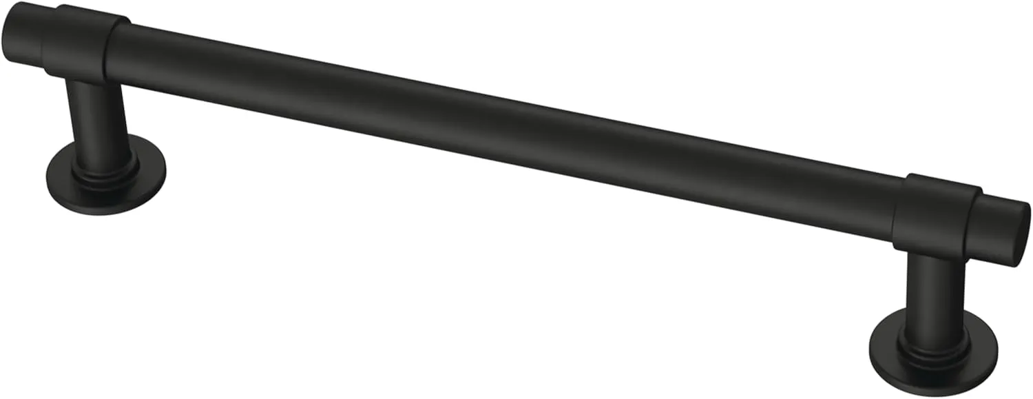 Franklin Brass Straight Bar (5-Pack) Cabinet Handles 5-1/16" Hole Center Pulls | Matte Black Hardware for Kitchen Drawers, Dressers, Furniture P29618Z-FB-B1