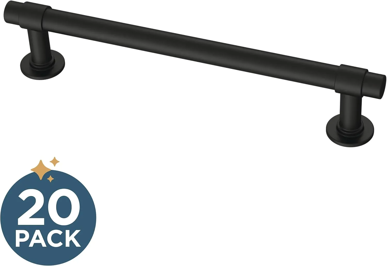 Franklin Brass Straight Bar (5-Pack) Cabinet Handles 5-1/16" Hole Center Pulls | Matte Black Hardware for Kitchen Drawers, Dressers, Furniture P29618Z-FB-B1