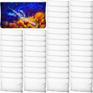 Frienda 50 Pcs Sublimation Blank Canvas Makeup Bags Bulk DIY Heat Transfer Canvas Pen Case Pencil Cosmetic Makeup Bags Clear Sublimation Blank Pouch with Zipper (7 x 4.3 Inch,White)