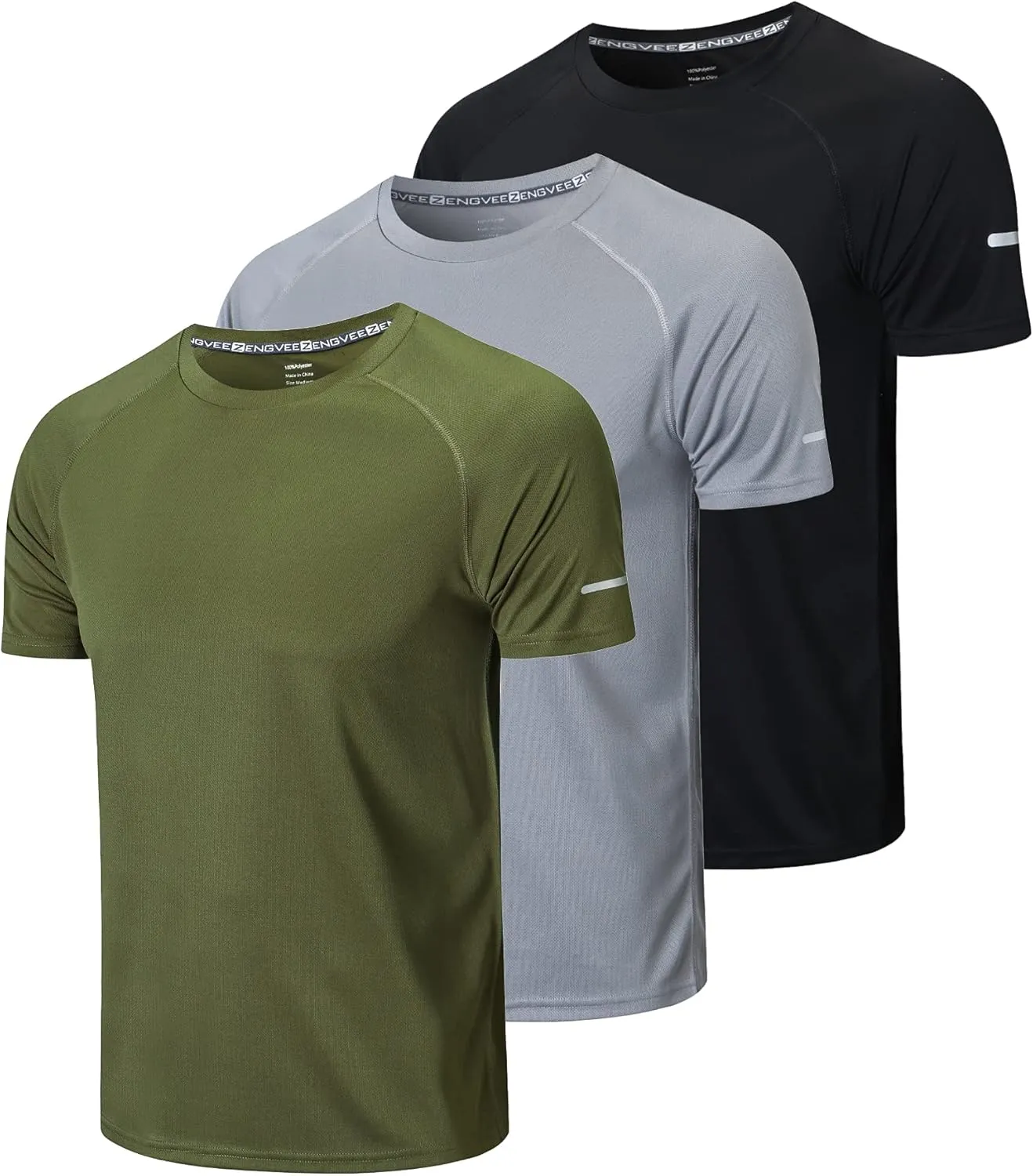 frueo Men's 1/3 Pack Workout Shirts Quick Dry Moisture Wicking Short Sleeve Mesh Athletic T-Shirts