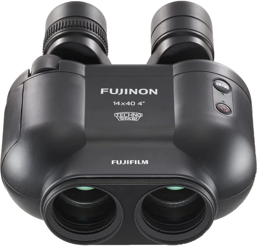 Fujifilm Fujinon 14x40 TSX1440 Techno-Stabi Image-Stabilized Binoculars (Black) (16668012) Bundle with SanDisk 64GB Extreme PRO SD Card   Flashlight   Backpack   Floating Strap   Cleaning Kit