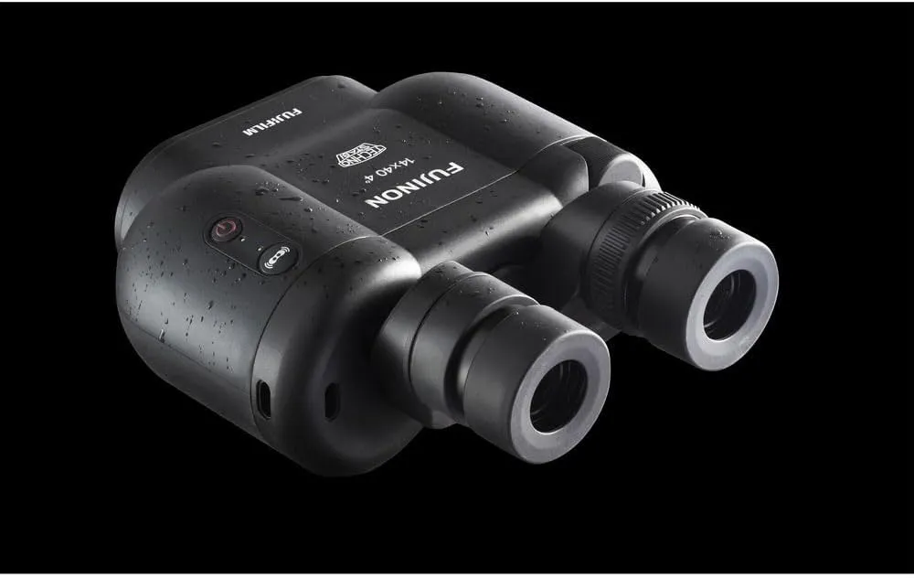 Fujifilm Fujinon 14x40 TSX1440 Techno-Stabi Image-Stabilized Binoculars (Black) (16668012) Bundle with SanDisk 64GB Extreme PRO SD Card   Flashlight   Backpack   Floating Strap   Cleaning Kit
