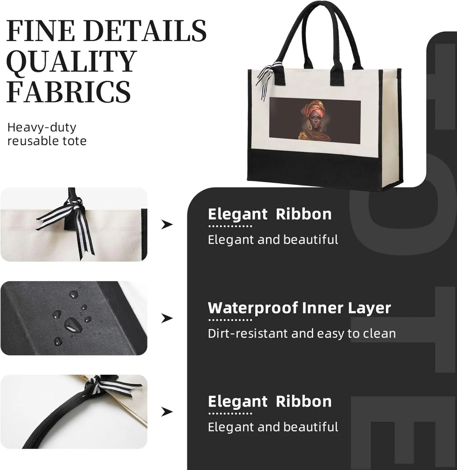 Funny Halloween Pumpkins Canvas Splicing Present Tote Handbag, Reusable Grocery Bags, Suitable for Woman to Work