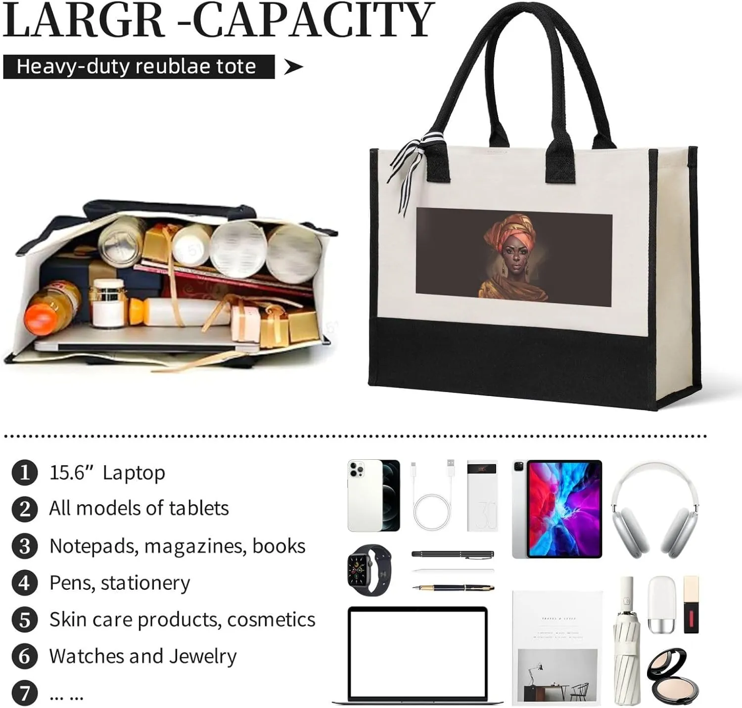 Funny Halloween Pumpkins Canvas Splicing Present Tote Handbag, Reusable Grocery Bags, Suitable for Woman to Work