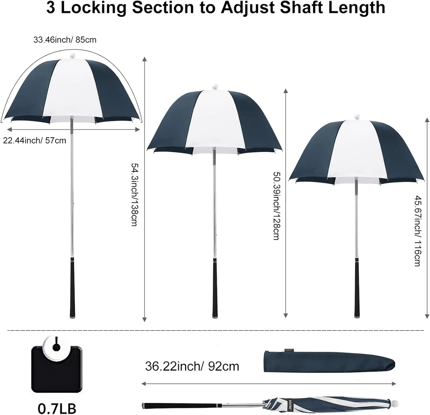 G4Free Golf Bag Umbrella for Club Protection Flex Umbrella