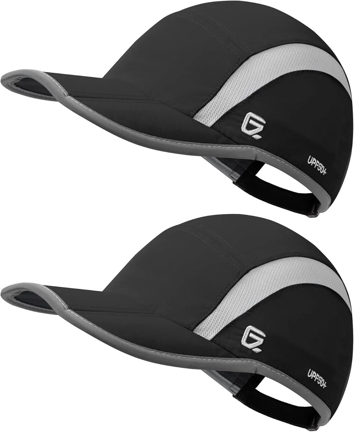 GADIEMKENSD 2 Pack Reflective Foldable Sports Hat UPF 50  Sun Protection Outdoor Run Hats for Men and Women