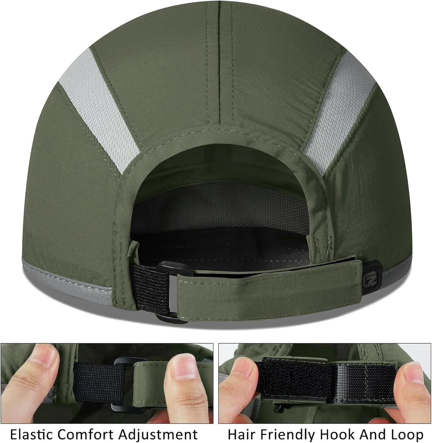 GADIEMKENSD 2 Pack Reflective Foldable Sports Hat UPF 50  Sun Protection Outdoor Run Hats for Men and Women