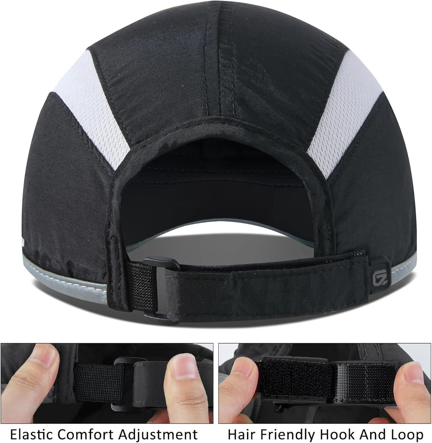 GADIEMKENSD 2 Pack Reflective Foldable Sports Hat UPF 50  Sun Protection Outdoor Run Hats for Men and Women