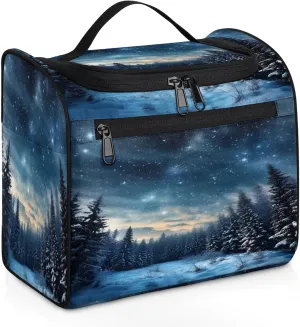 Galaxy Star Large Makeup Bag Travel Make Up Organizer for Women Girls Cosmetic Bag Organizer With Handle