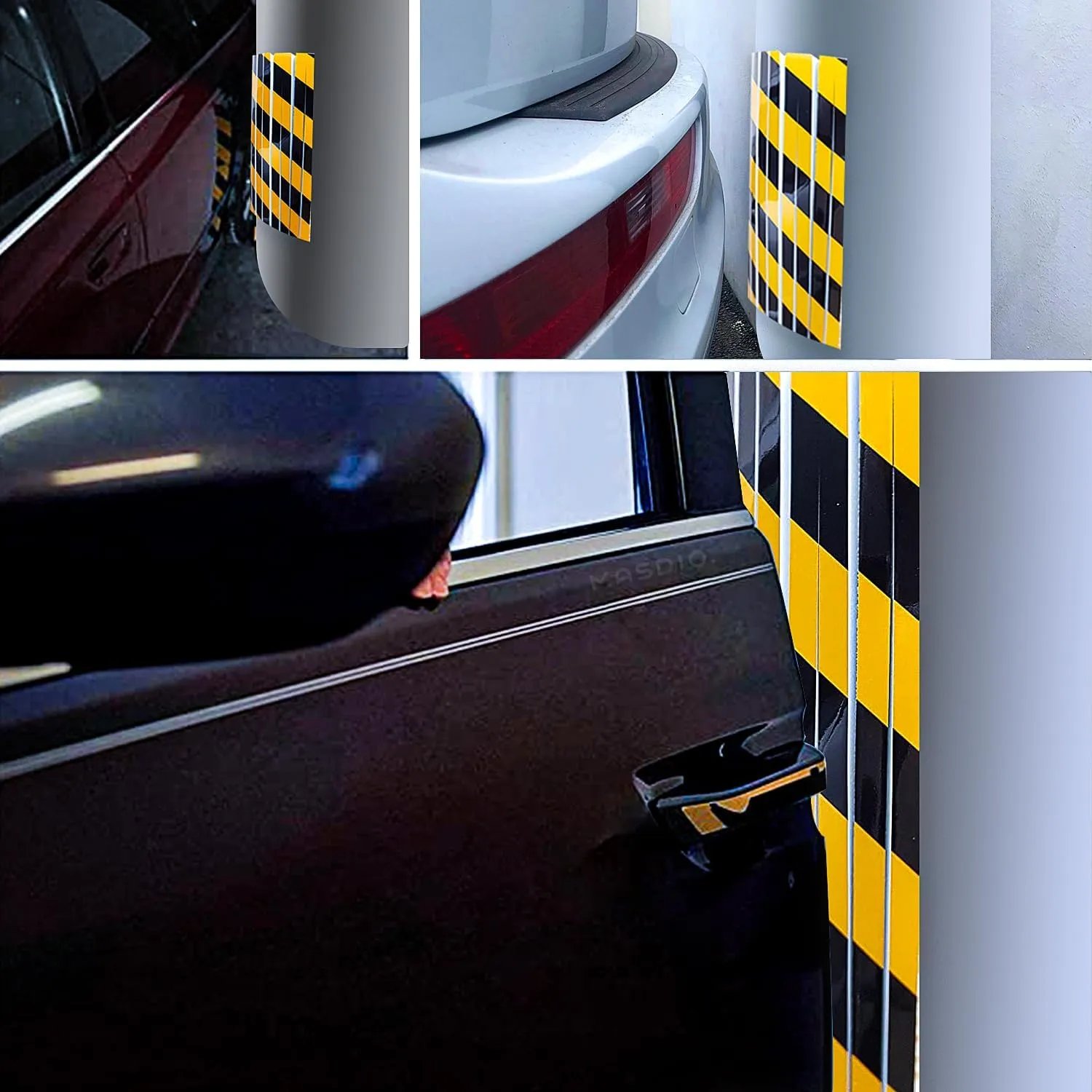 Garage Smith GWP06 Garage Wall Protector Foam Wall Column Corner Guard for Parking Garages - Reflective Wall Edge Protector - Wall Corner Edge and Bumpers Guards (2-Pack(Black Yellow))