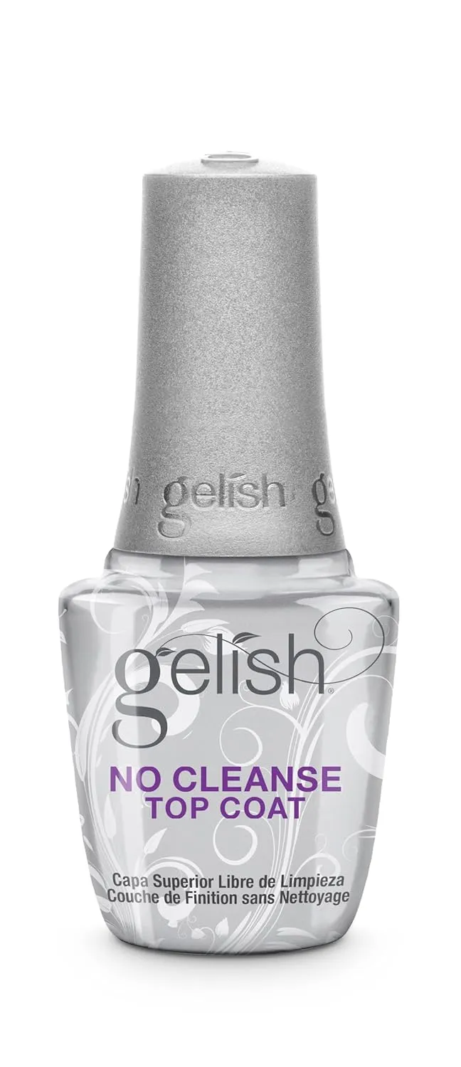 Gelish No-Cleanse Top Coat – High-Gloss Finish, Long-Lasting, Easy Application, UV/LED Compatible, Professional Gel Nail Polish Sealer