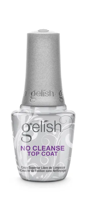Gelish No-Cleanse Top Coat – High-Gloss Finish, Long-Lasting, Easy Application, UV/LED Compatible, Professional Gel Nail Polish Sealer