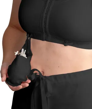 Gentle Touch Surg-Ease Drain Holder Pouch - Essential Surgical Recovery Supplies for Post Mastectomy, Lumpectomy, and Breast Surgery - Surg-Ease Drain Pouch Compatible with Surg-Ease Bra - Black