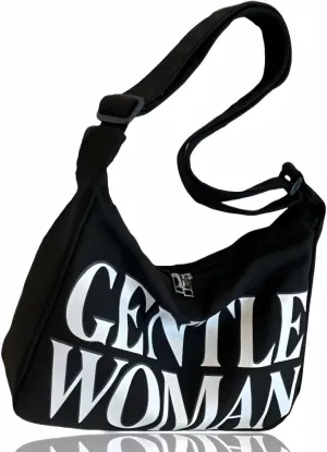 Gentle Woman Tote Bag Canvas Handbags Shoulder Bag with Adjustable Strap Zipper Compartment Office Travel Essentials