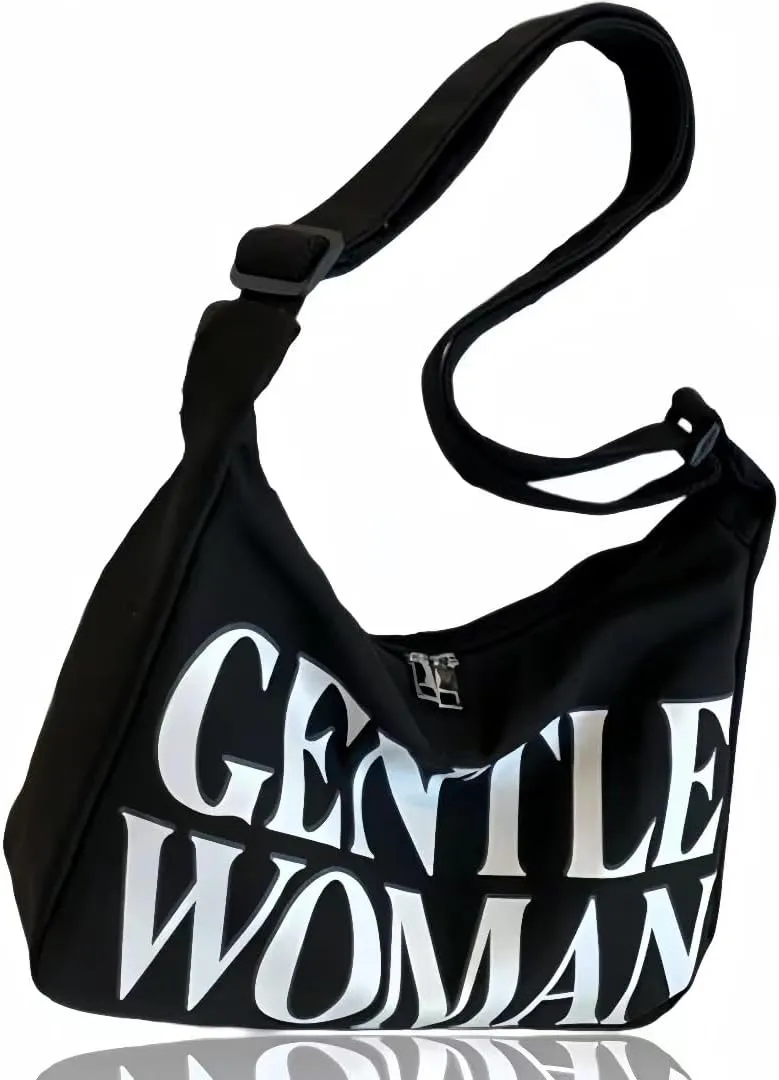 Gentle Woman Tote Bag Canvas Handbags Shoulder Bag with Adjustable Strap Zipper Compartment Office Travel Essentials