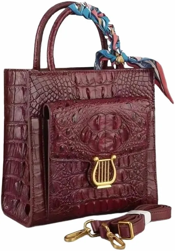Genuine Alligator Skin Women Small Totes Bag Cross Shoulder Bag Authentic Real Crocodile Leather Lady Mini Purse Handbag