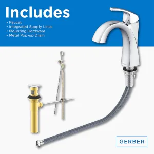Gerber Plumbing Vaughn Lavatory Faucet with Metal Pop-Up Drain