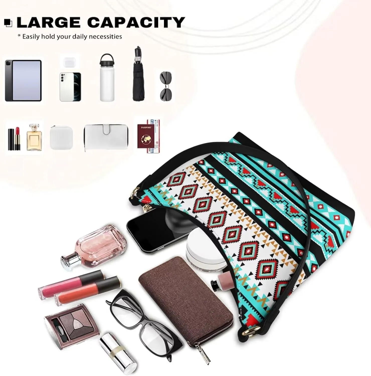 GIFTPUZZ Women Underarm Shoulder Bag Trendy Leather Purse with Top Handle Internal Pocket and Zipper Closure Waterproof