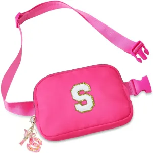 Gifts Girls Teens Kids - Birthday Gifts for Women, Personalized Gifts for Mom Freind Sister Teacher, Graduation Gifts for Her, Initial Crossbody Bag Belt Bag for Women Rose Red S
