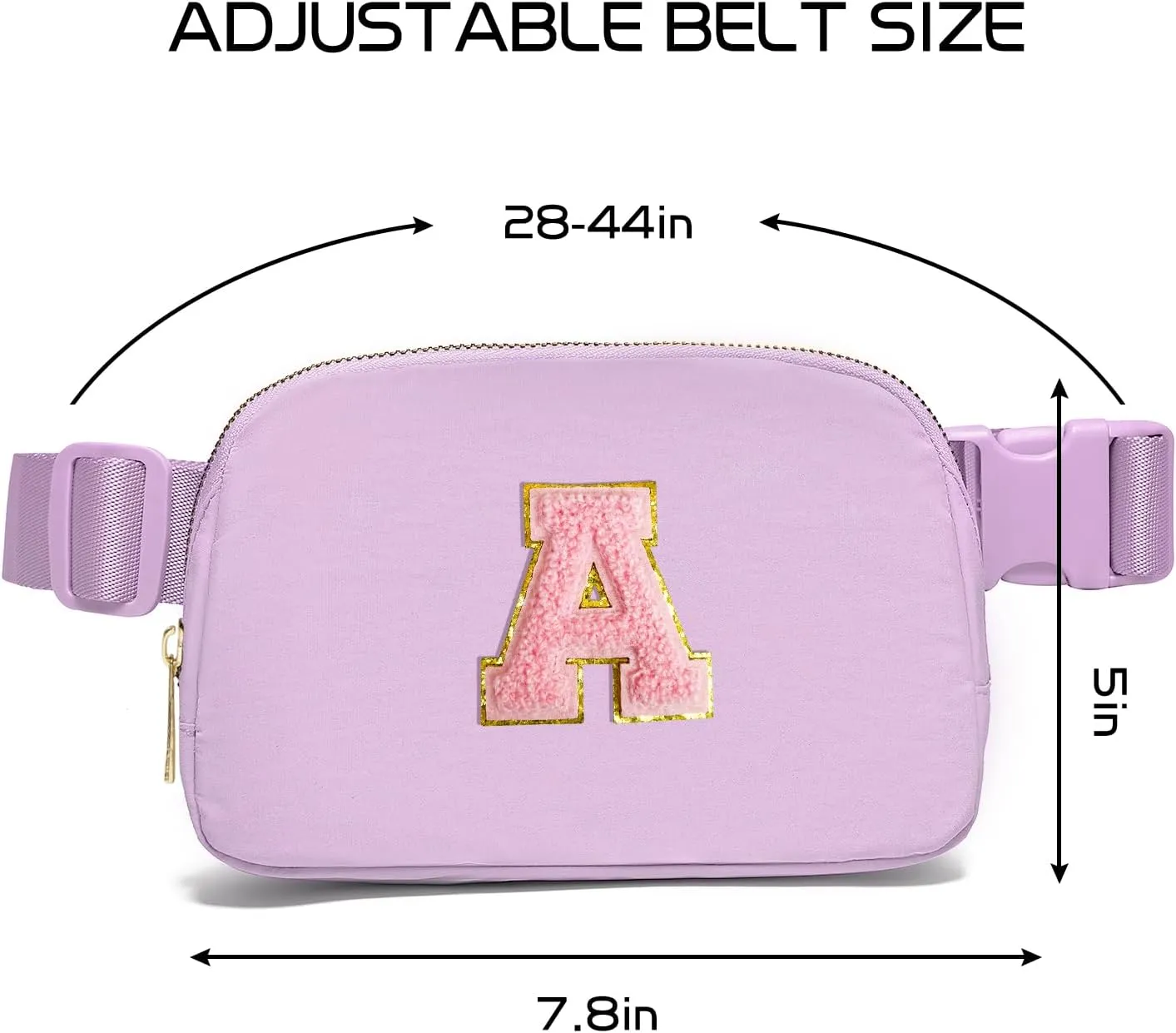 Gitus Initial Belt Bag Fanny Pack Crossbody Bag for Girls Birthday Gifts Age 8-10 Teen Girl Gifts Trend Stuff Personalized Letter Gifts for Daughter Sister (Lavender-A)